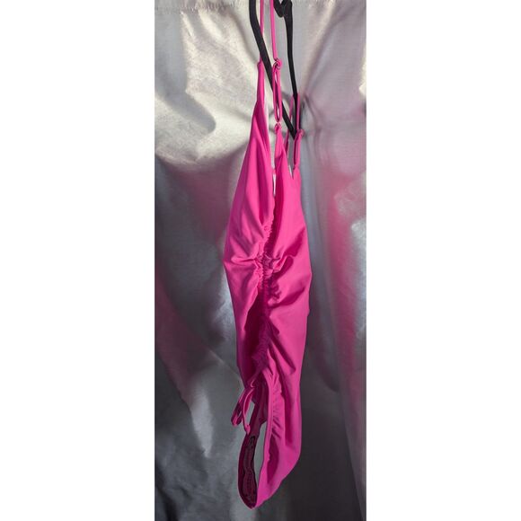 Unbranded Ruched High Cut Drawstring Tie Sides Cheeky Swimsuit Bathing Suit Sz:L - Picture 3 of 8